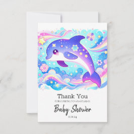 Majestic Niedlich Delphin Baby Dusche Dankeskarte