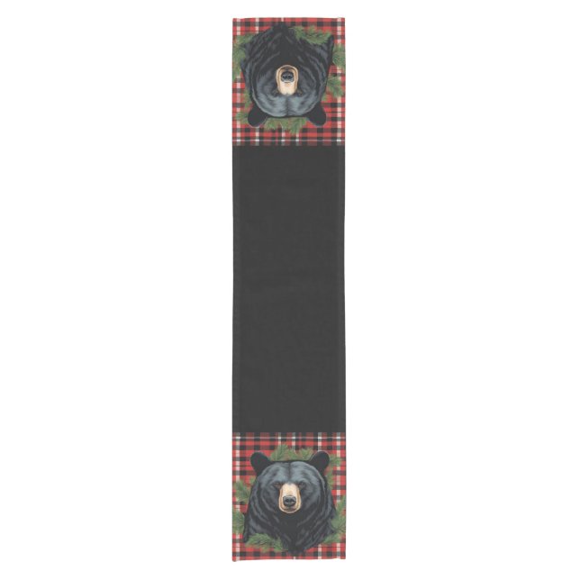 Majestic Northern Black Bear Table Runner Kurzer Tischläufer (Vorderseite)