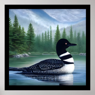 Majestic Northern Wilderness Loon Poster