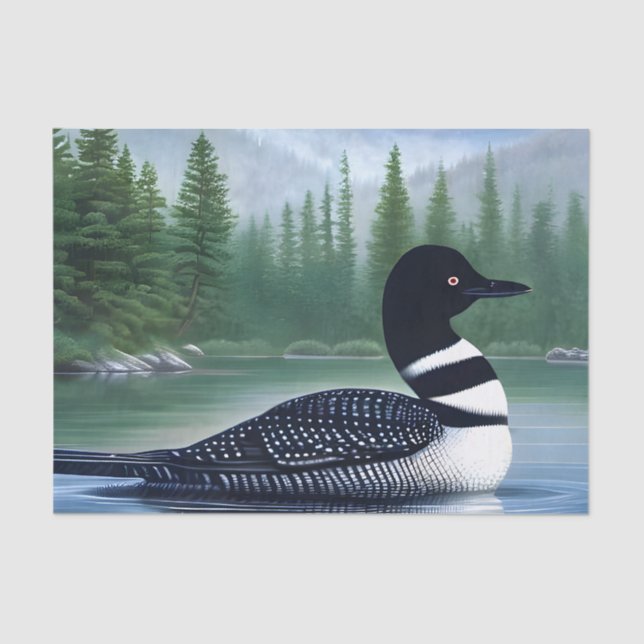Majestic Northern Wilderness Loon Seidenpapier (Vorderseite)