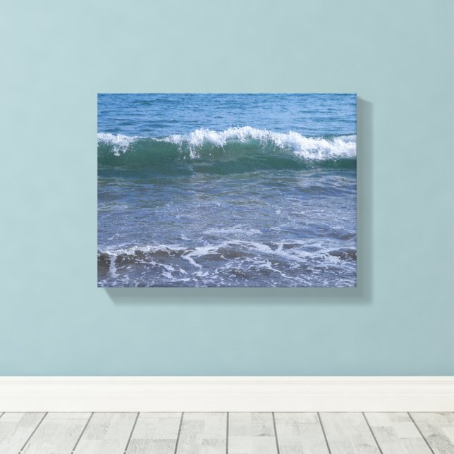 Majestic Ocean Wave Crash - Küstenwall Art Print Leinwanddruck (Insitu (Holzboden))