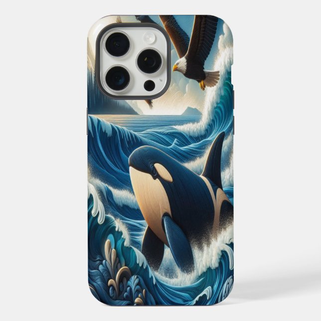 Majestic Orca: Ocean Symphony iPhone Hülle (Rückseite)