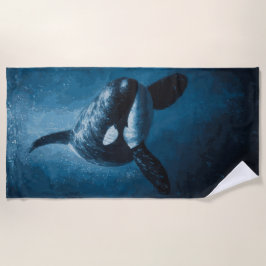 Majestic Orca Underwater Ocean Illustration Strandtuch