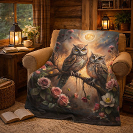 Majestic Owl Design Fleecedecke