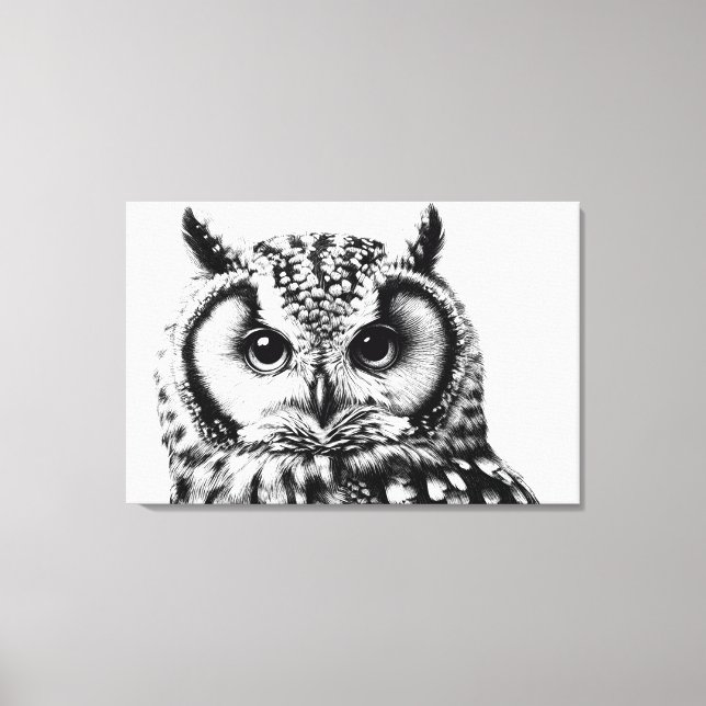 Majestic Owl Portrait 36x24" Große Leinwand (Vorderseite)