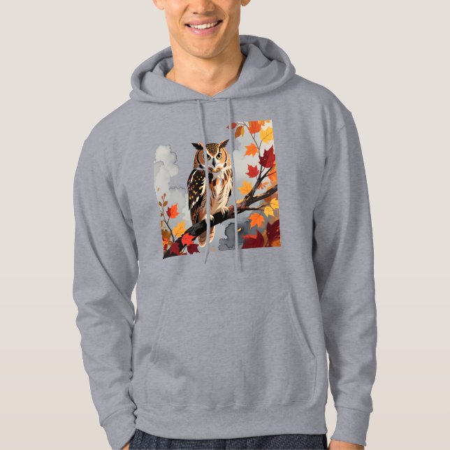 Majestic Owl Wildlife Art Print Hoodie (Vorderseite)