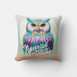 "Majestic Owl with Motivierend Message" Kissen