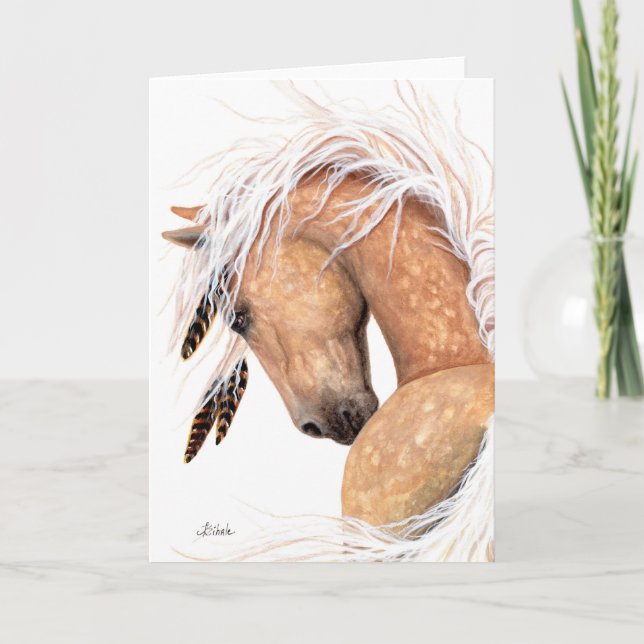 Majestic Palomino Pferd von BiHrLe Card Karte (Vorderseite)