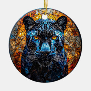 Majestic Panther gestanzte Glaskunstwerke Keramik Ornament