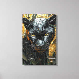 Majestic Panther in Dynamic Impasto Art Leinwanddruck