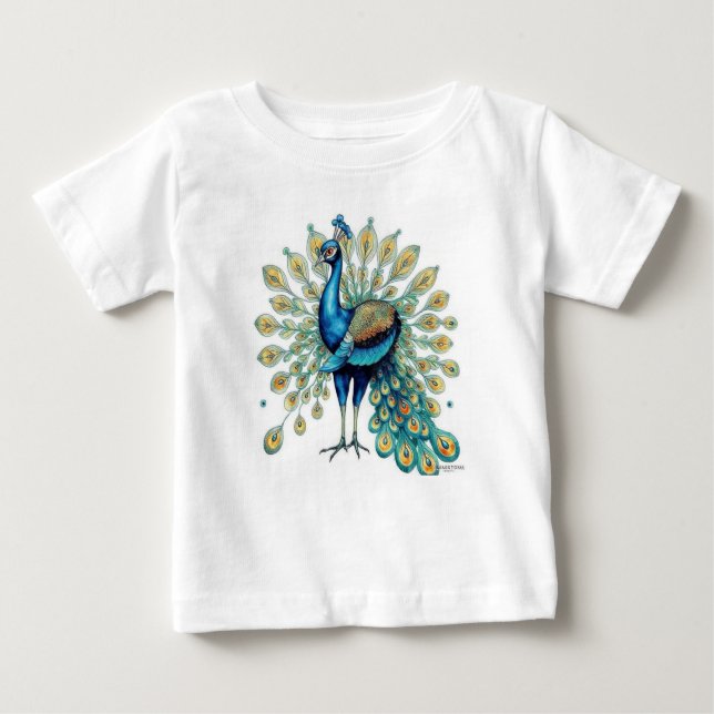 Majestic Peacock Baby T-shirt (Vorderseite)