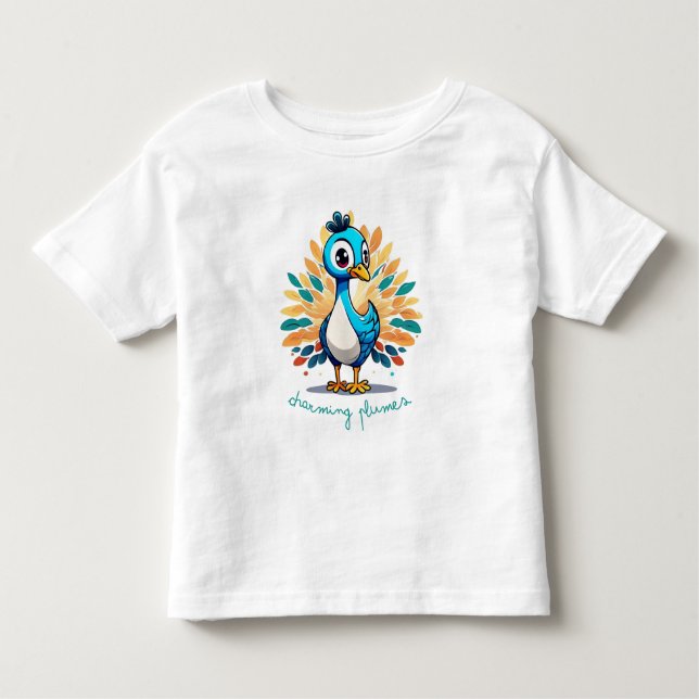 Majestic Peacock mit farbenprächtigem Schwanz Kleinkind T-shirt (Vorderseite)
