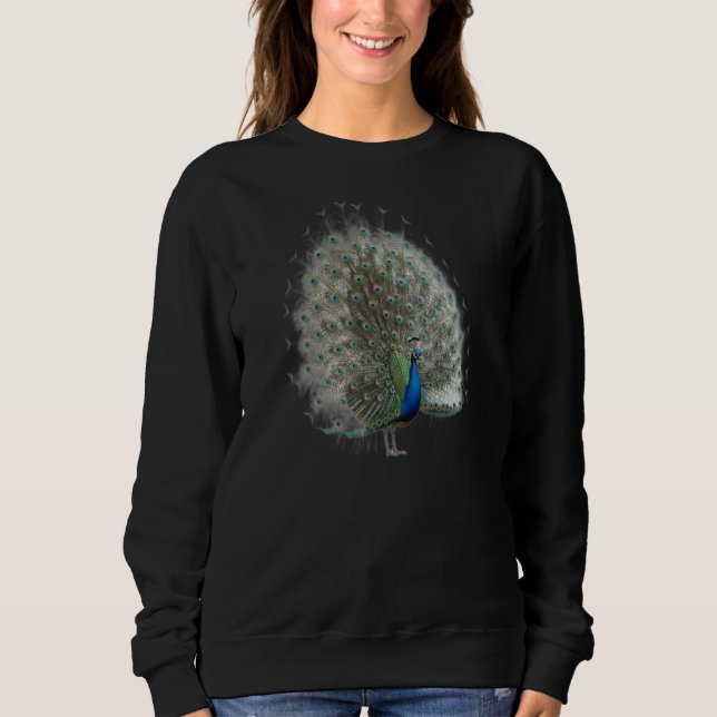 Majestic Peacock mit farbenprächtigem Schwanz Sweatshirt (Vorderseite)