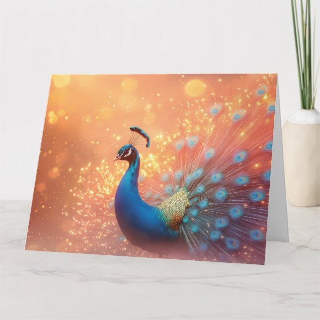 Majestic Peacock mit lebhaftem Plumage Karte (Vorderseite)