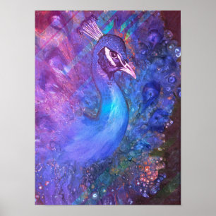 Majestic Peacock Print Poster