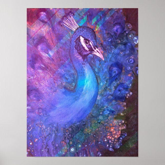 Majestic Peacock Print Poster (Vorne)