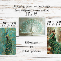 Majestic Peacock Set Decoupage