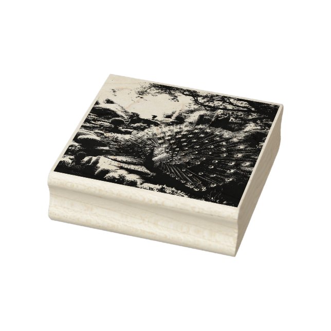 Majestic Peacock Wood Art Briefmarke Gummistempel (Stempel)