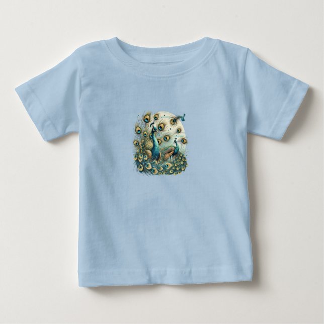 Majestic Peacocks - Vibranly Feather Display T-Shi Baby T-shirt (Vorderseite)