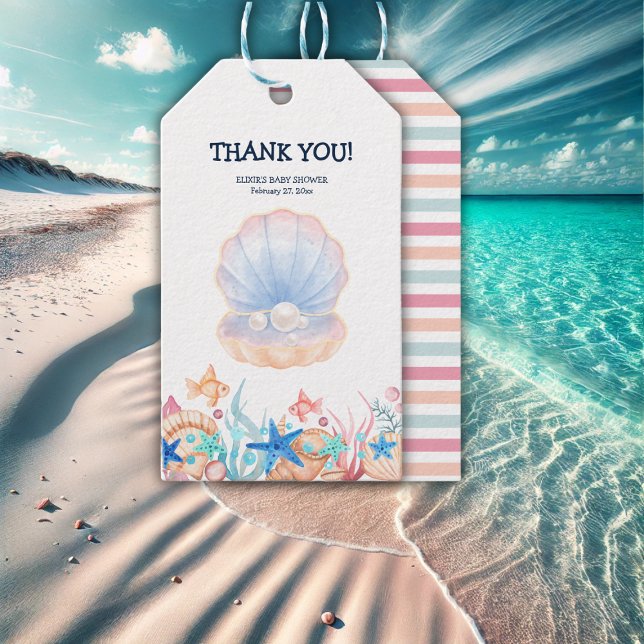 Majestic Pearl Under Sea Baby Shower Geschenkanhänger (Von Creator hochgeladen)