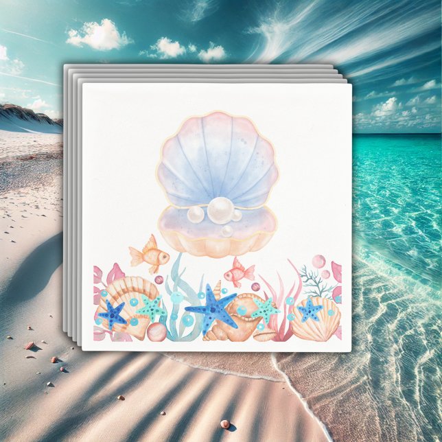 Majestic Pearl Under Sea Baby Shower Serviette (Von Creator hochgeladen)