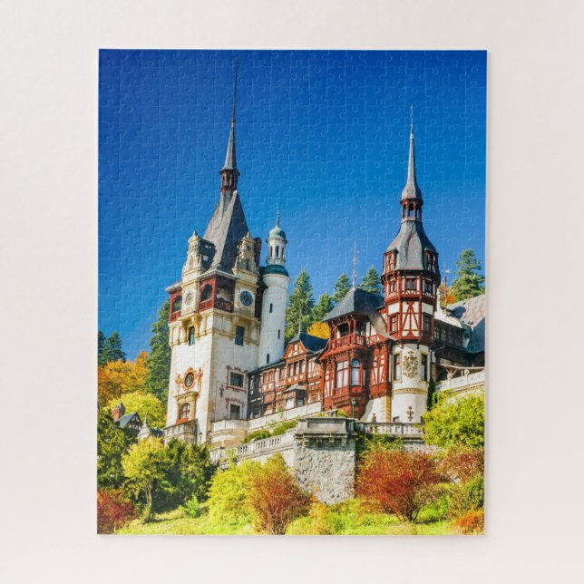 Majestic Peleș Castle, Sinaia Rumänien Puzzle (Vertikal)