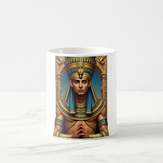 Majestic Pharaoh Portrait: Golden & Blue Ancient E Kaffeetasse