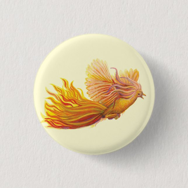 Majestic Phoenix Bird Button (Vorderseite)