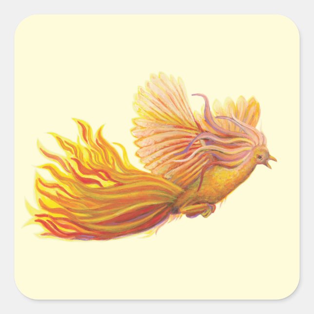 Majestic Phoenix Bird Quadratischer Aufkleber (Vorderseite)