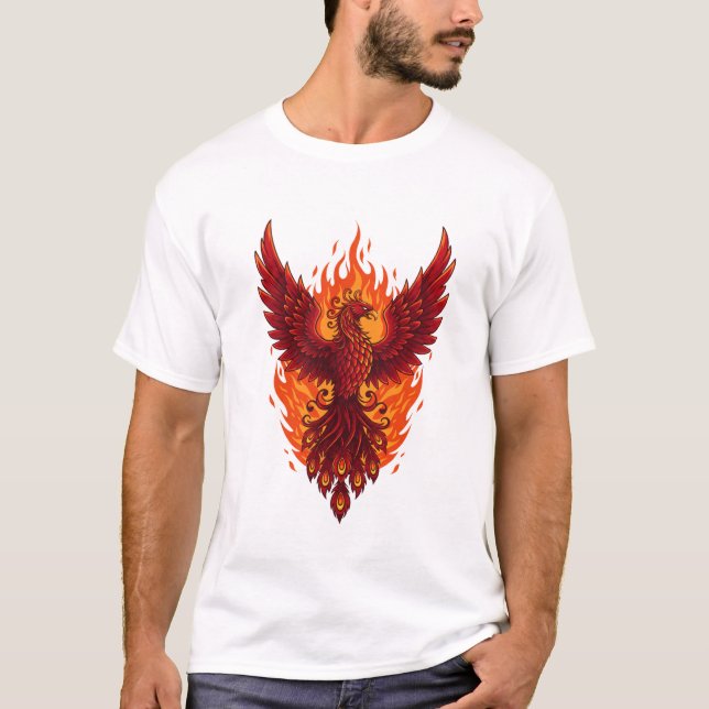 Majestic Phoenix Flammendesign | Bold Vector Art T-Shirt (Vorderseite)