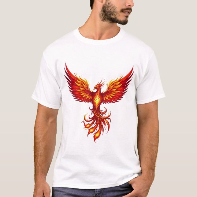 Majestic Phoenix T-Shirt – Fiery Rebirth Mythical  (Vorderseite)