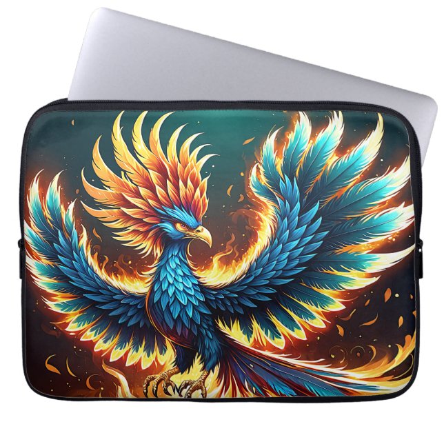 Majestic Phoenix Wappen Flames Laptopschutzhülle (Vorderseite)