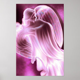 Majestic Pink Angel canvas print Poster