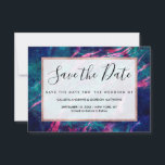 Majestic Pink Aquamarin grüner Marmornebel Save The Date<br><div class="desc">Majestätisch, modern und skurril rosa und aquamarin grüner Marmor abstrakten Sternnebel.</div>