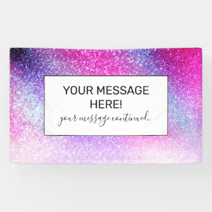 Majestic Pink Lila Nebel Galaxy Glitzer Banner