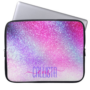Majestic Pink Lila Nebel Galaxy Glitzer Laptopschutzhülle