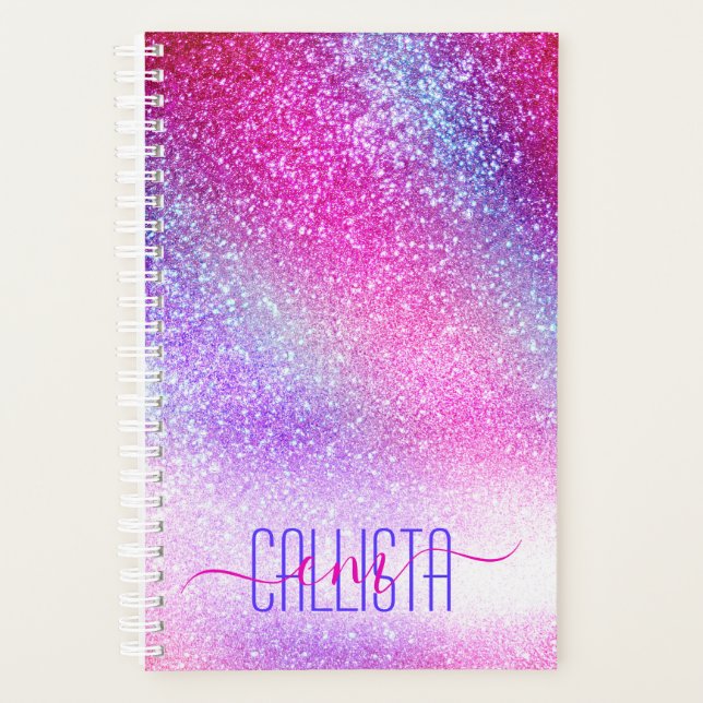 Majestic Pink Lila Nebel Galaxy Glitzer Planer (Vorderseite)