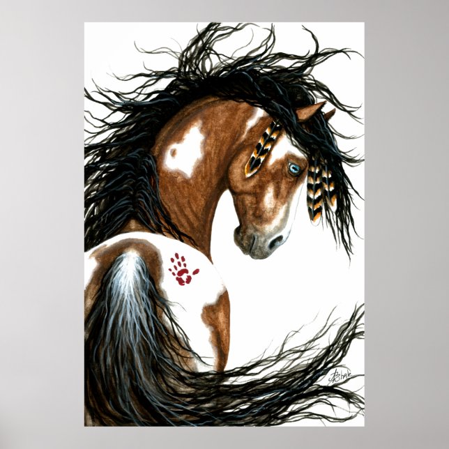 Majestic Pinto Pferd War Paint von Bihrle Poster (Vorne)