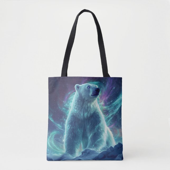 Majestic Polar Bear Design mit Northern Lights (Vorderseite)