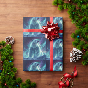 Majestic Polar Bear Design mit Northern Lights Geschenkpapier
