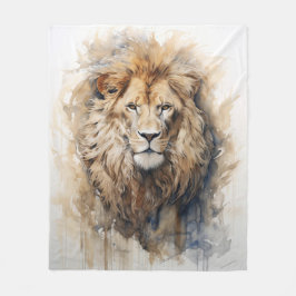 Majestic Portrait Lion Fleecedecke