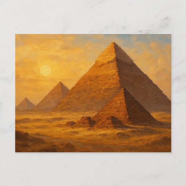 Majestic Pyramids Desert Sun Egyptian Postcard Postkarte (Vorderseite)