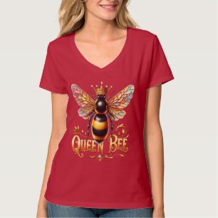 Majestic Queen Bee Illustration mit einer Krone T-Shirt