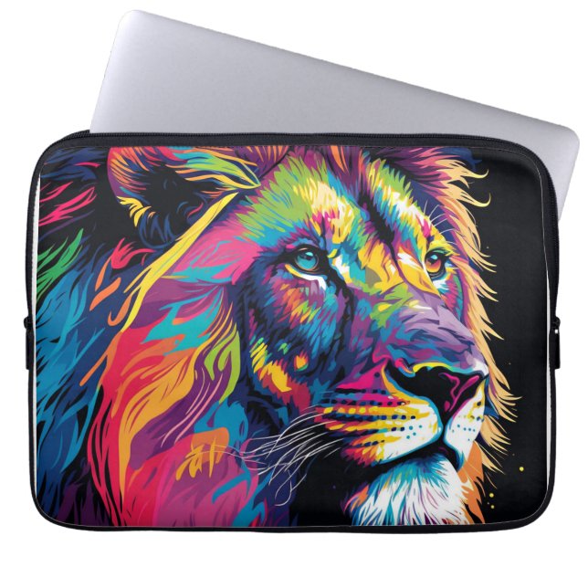 Majestic Rainbow Lion Laptopschutzhülle (Vorderseite)