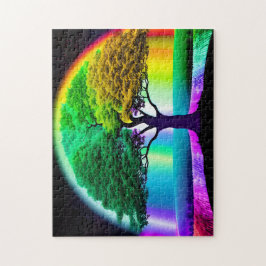 Majestic Rainbow Tree of Life Nature's Wonder Puzzle