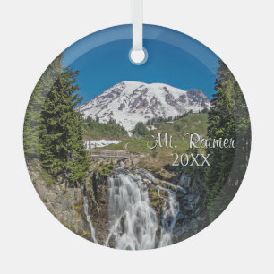 Majestic Rainier mit Myrle Falls, Paradise Ornament Aus Glas