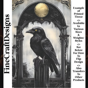 Majestic Raven, Verzierter Gotischer Bogen BR1 Dec Seidenpapier