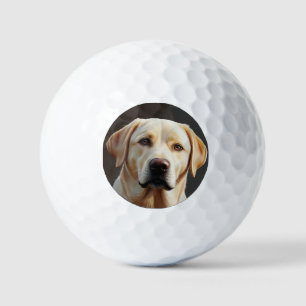 Majestic Realistisches Labrador Retriever Ölgemäld Golfball