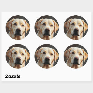 Majestic Realistisches Labrador Retriever Ölgemäld Runder Aufkleber