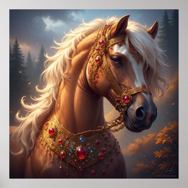 Majestic Red Horse Poster (Vorne)
